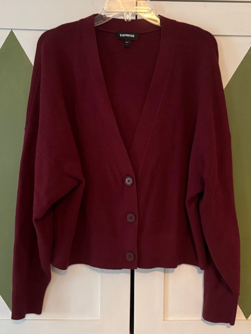 LIKE NEW! Express Burgundy Drop Shoulder Cardigan